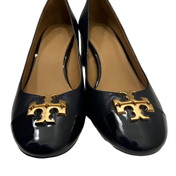 Tory Burch Black Everly Cap Toe Pumps in Dark Blue Woman’s 9.5 - Picture 4 of 11